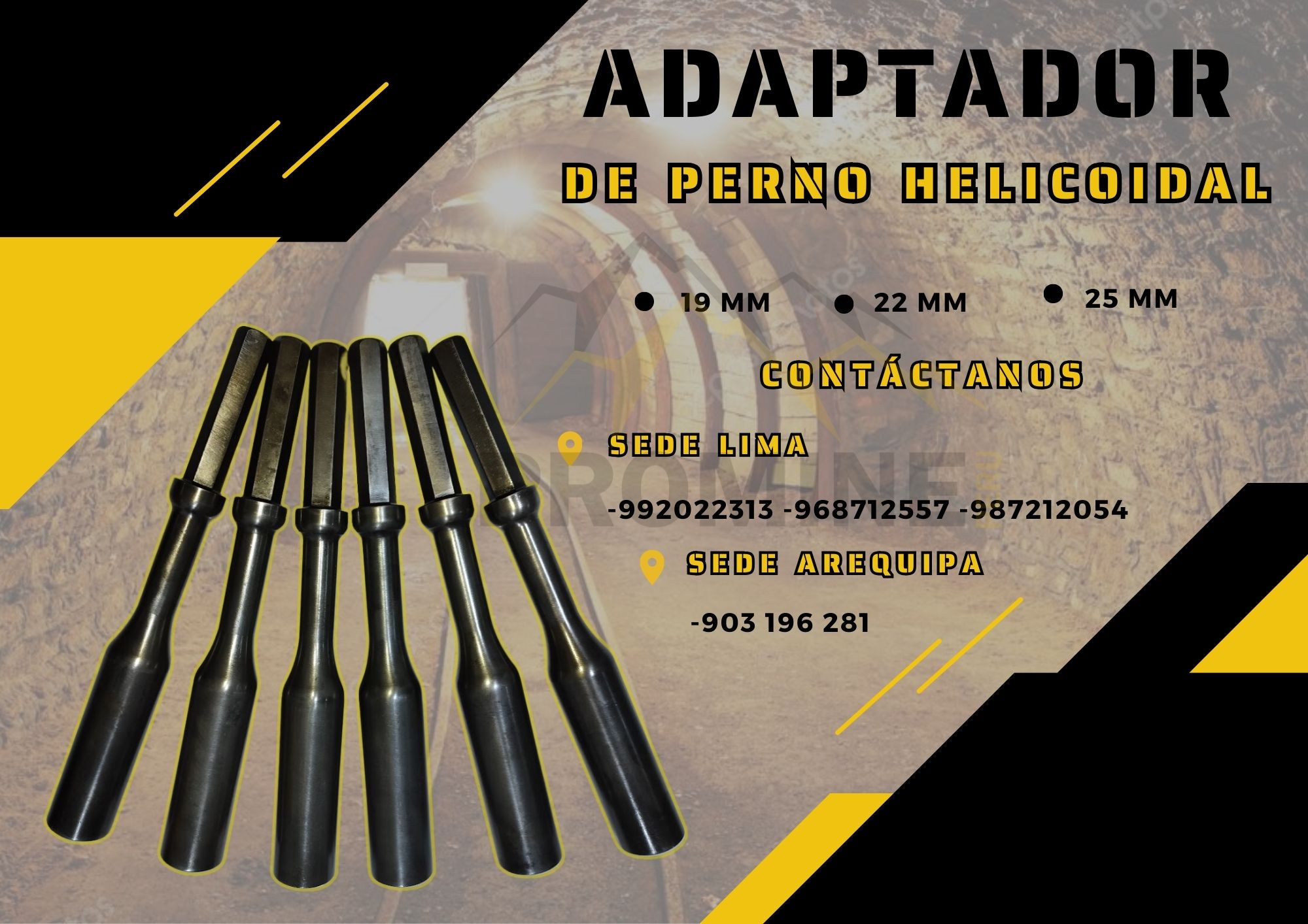 ADAPTADORES PARA SPLIT SET Y PERNO HELICOIDAL PROMINE PERÚ LIMA